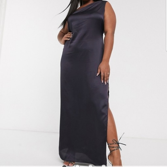 ASOS Curve sz 18W black 1 shoulder dress - Picture 3 of 7